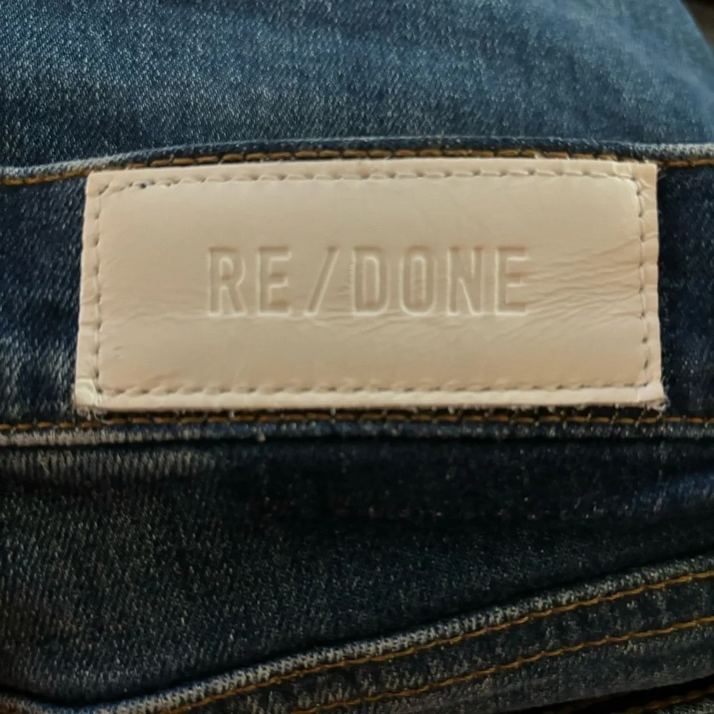 RE/DONE 70s Mid Rise Stove Pipe Jeans Royal Fade Size 27